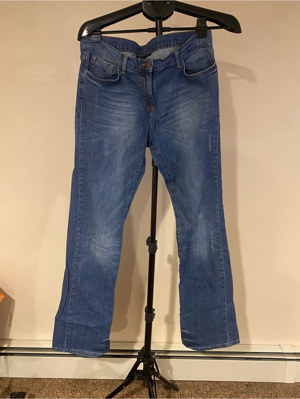 INC International Concepts Mid-Rise Blue Straight-Leg Jeans